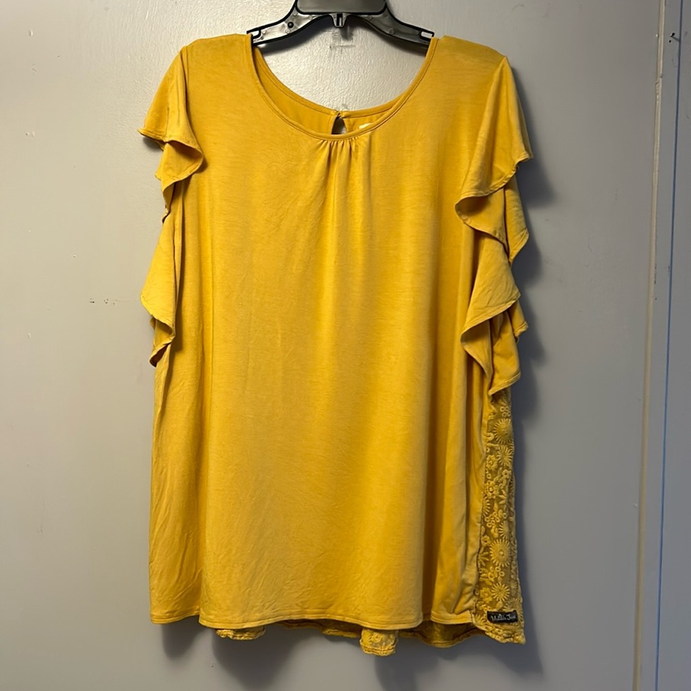 Ladies Womens Matilda Jane Size XL Mustard Top Shirt
